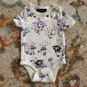 Mushroom print newborn bodysuit